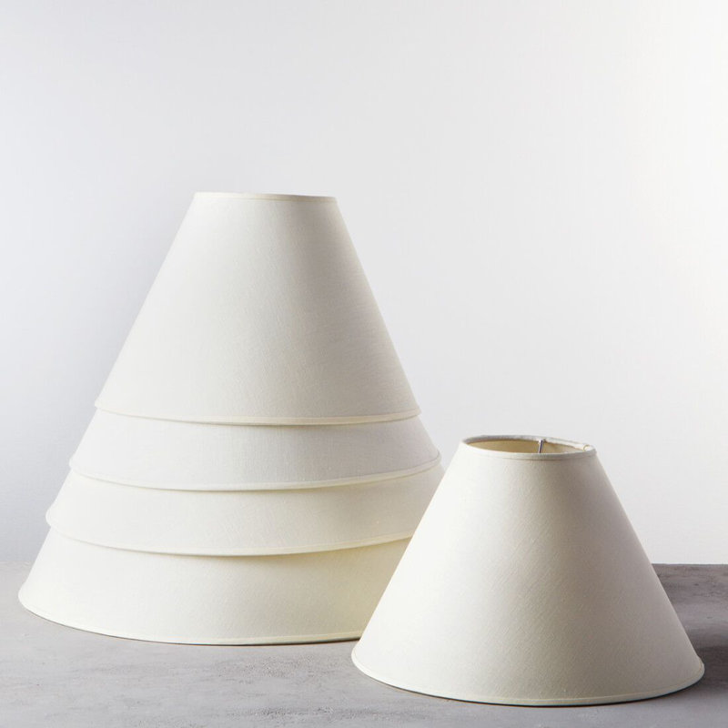 Linen Empire Shade - Sugar, White, 9.25" H x 13" W x 5" D