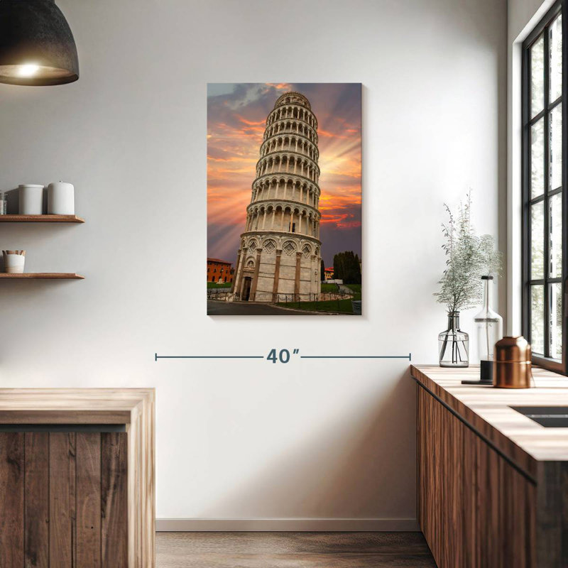 Lilie Iconic Leaning Pisa Tower, 36" H x 24" W