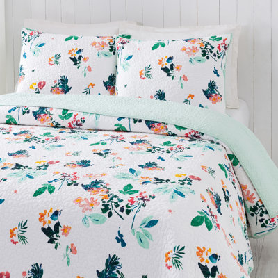 Ensemble de courtepointe réversible 100% coton Daydreaming Floral