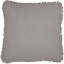 Coussin en jute gris tourterelle avec franges