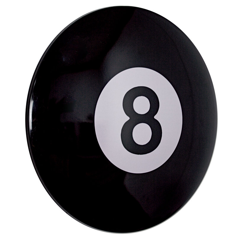 Enseigne ronde en métal à huit (8) boules Mancave - 15,5 po x 15,5 po x 1 po Mancave