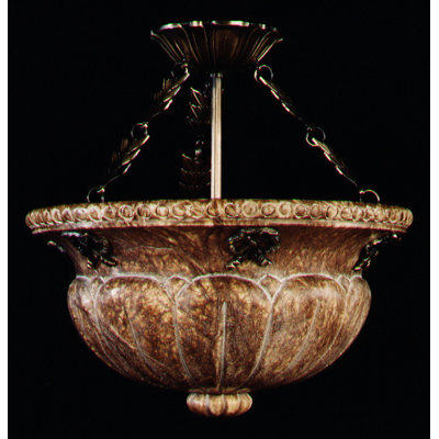 Depue Glass Semi Flush Mount