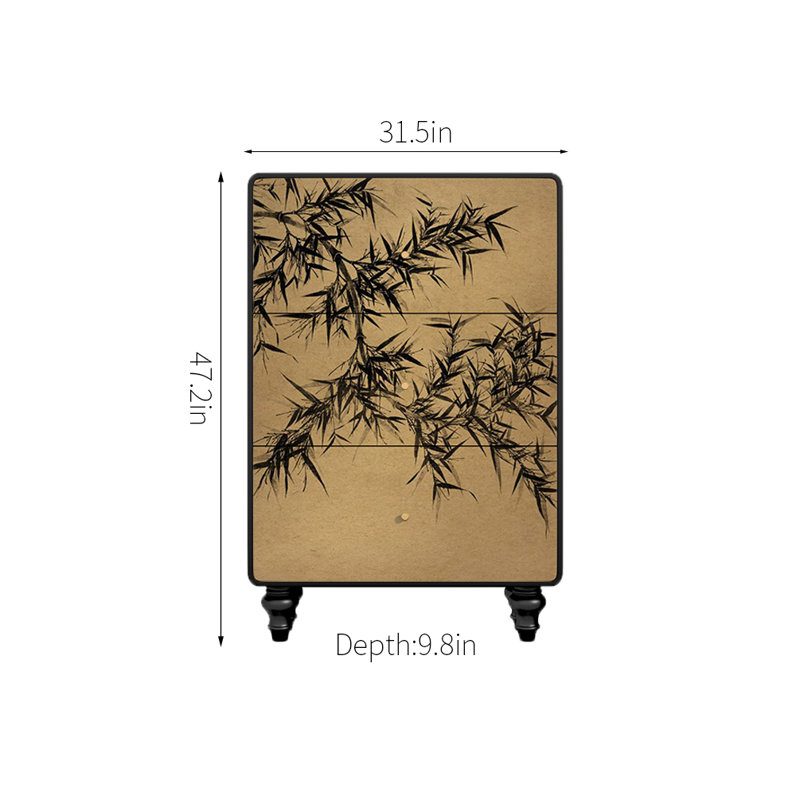 Armoire d'appoint en bois massif en bambou style antique