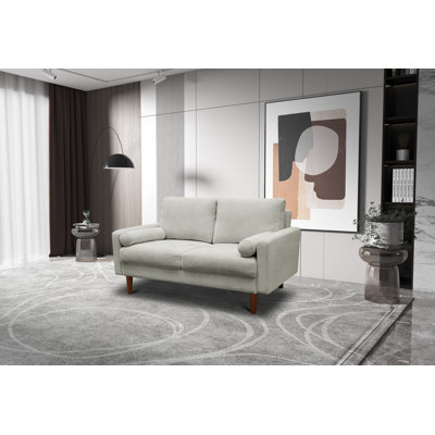 Causeuse à accoudoirs carrés de 58 po pour salon Canapé confortable pour chambre à coucher, bureau et appartement