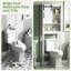  Armoire de rangement autoportante au-dessus de la toilette, rangement de salle de bain de ferme avec tablette réglable et porte de grange-562393218