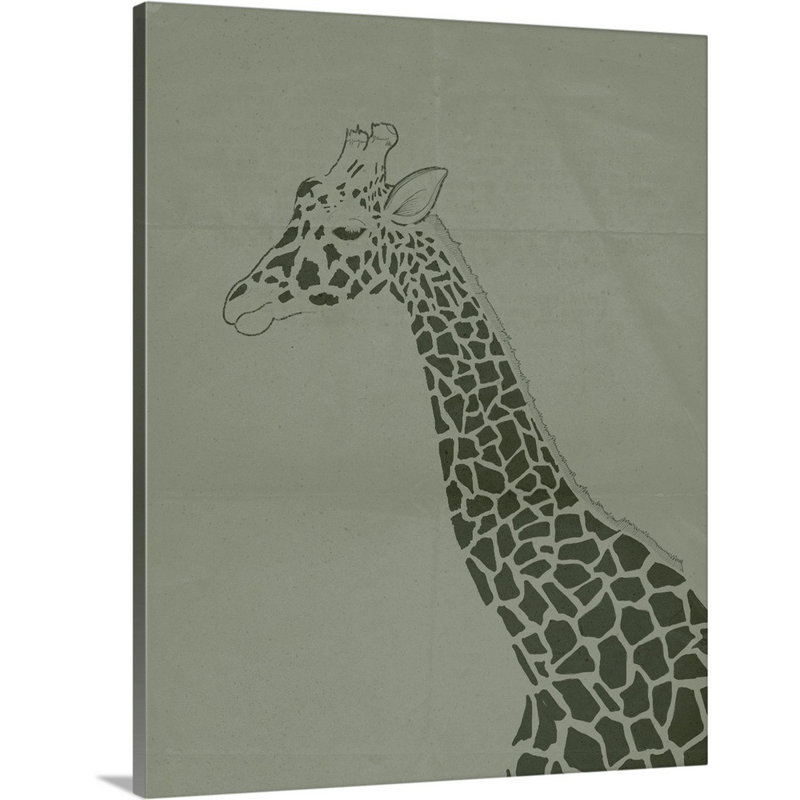 Décoration murale pour enfants giraffe ii, H 14 po x l 11 po x P 1,2 po, Toile tendue avec châssis