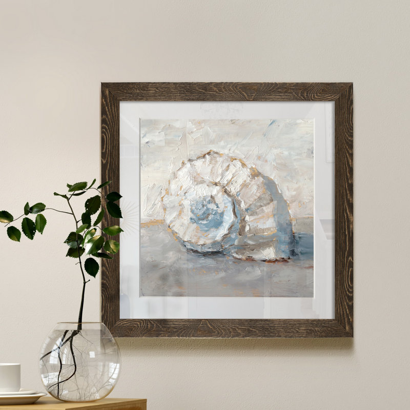 Blue Shell Study III-impression de cadre photo sur papier, H 21 po x l 21 po x P 1 po, Cadre en papier gris