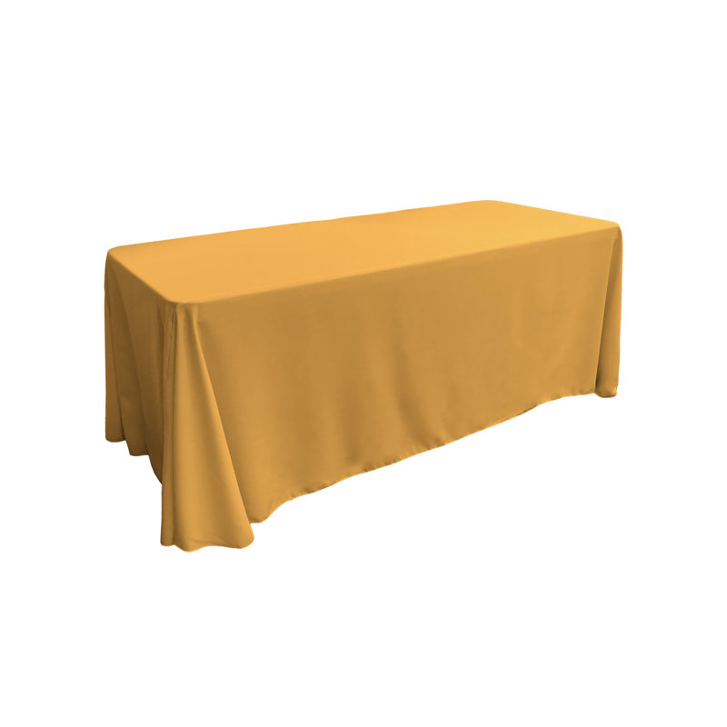 Nappe rectangulaire en polyester résistante aux taches Fisher, Doré, 156 po x 90 po