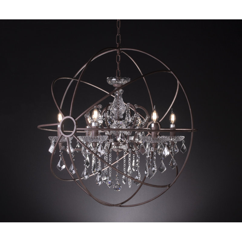 Lustre 6 lumières façon bougie Romina, H 20 po x l 20 po x P 20 po