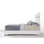 Grand lit moderne avec pieds - Supporte une bonne nuit de sommeil, panneau acrylique scintillant, luxueux et confortable
