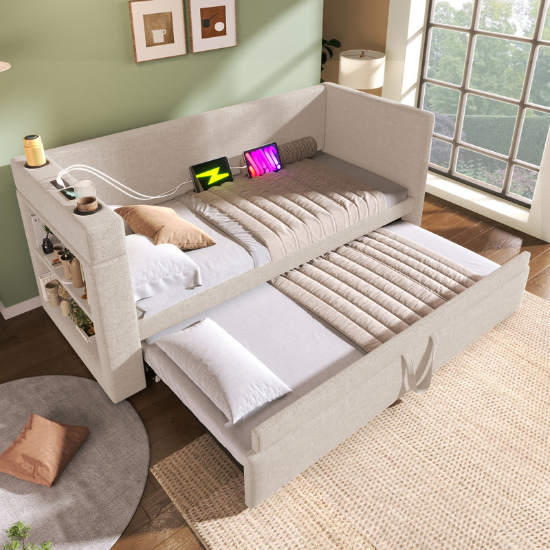 with Trundle, Beige