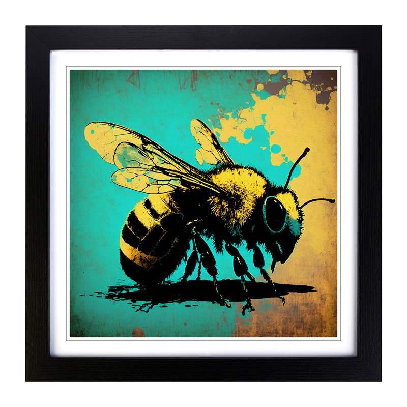 Bee Pop Art - Framed Print, Black