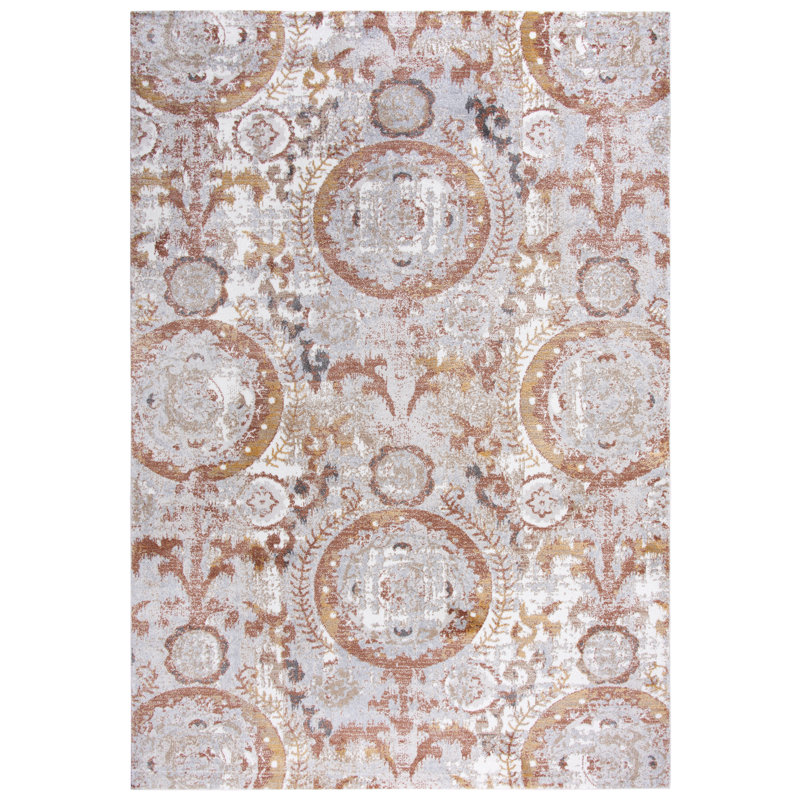 Tapis brun/gris Shockey, Rectangulaire 3 pi 11 po x 5 pi 6 po