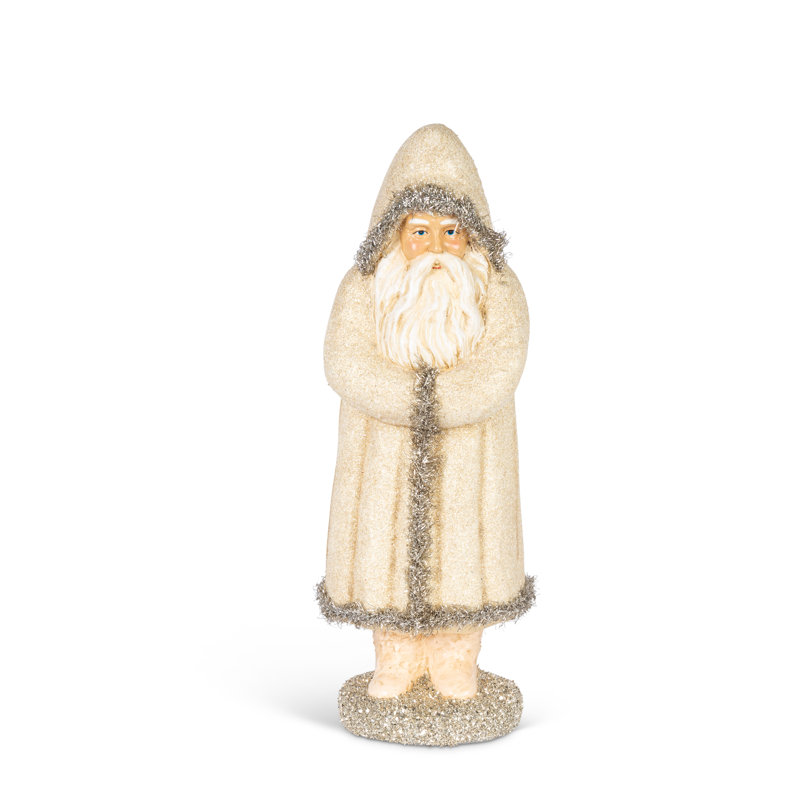 Paper Mache Santa with Tree, 15.25"H, 15.25"h