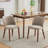 Upholstered Dining Chair with Wood Legs, Wing Backrest, Wooden Kitchen Chair with Thick Cushions-924502970-911603741