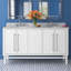 Meuble-lavabo double 60 po avec comptoir en marbre de Carrare Ewen-496218014-496218010-496218008
