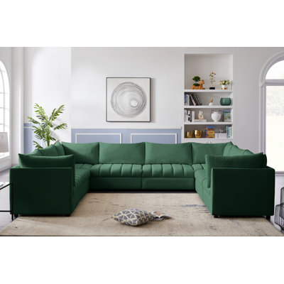 Hertling Velvet U-Shaped Sectional Reversible