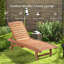 Chaise longue d'extérieur pour piscine, table intégrée, dossier inclinable pour bronzer / bronzer, roulettes, aspect bois rouge
