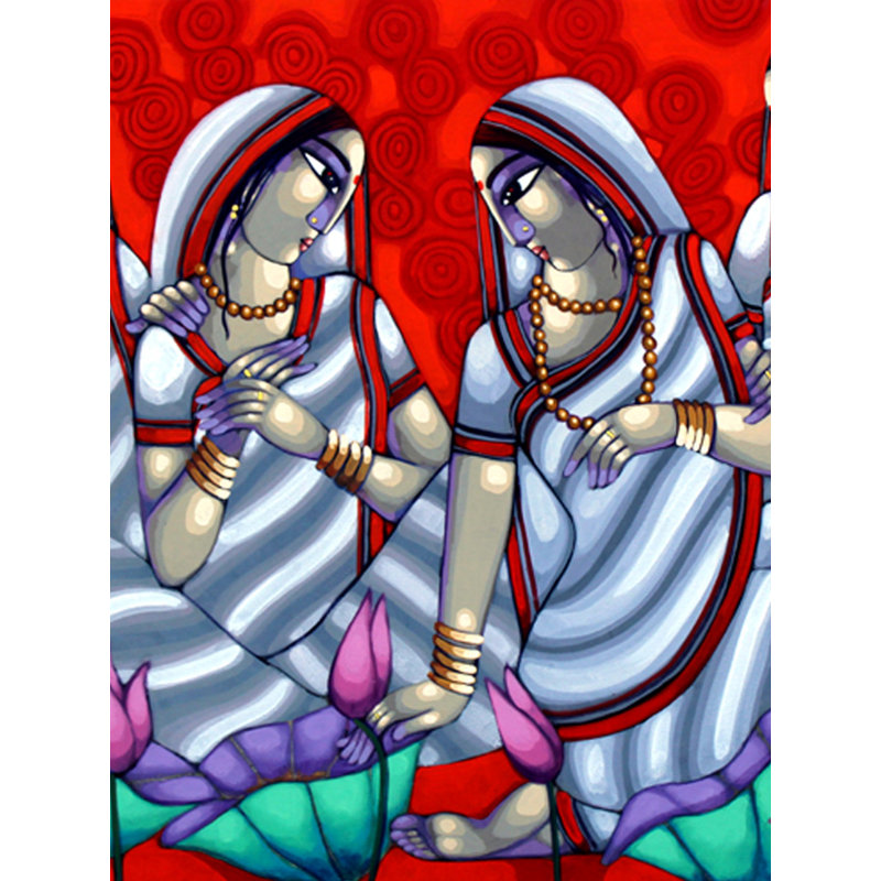 Circle Of My Friends | Acrylic On Canvas | Sekhar Roy | For Wall Décor