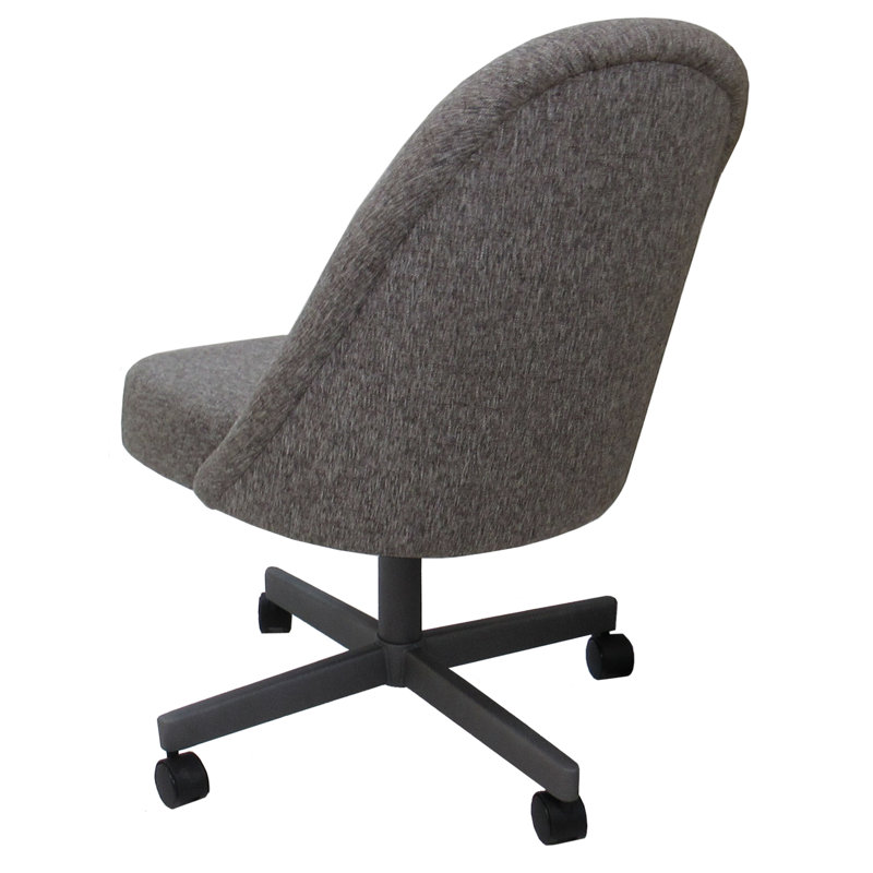 Chaises de roulette pivotantes en métal Heimbach M-235 - verre transparent - vinyle noir - noir, Gris Mojda, Gris