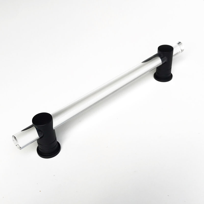 Luz Lucite Cabinet Handle, 8", Matte Black
