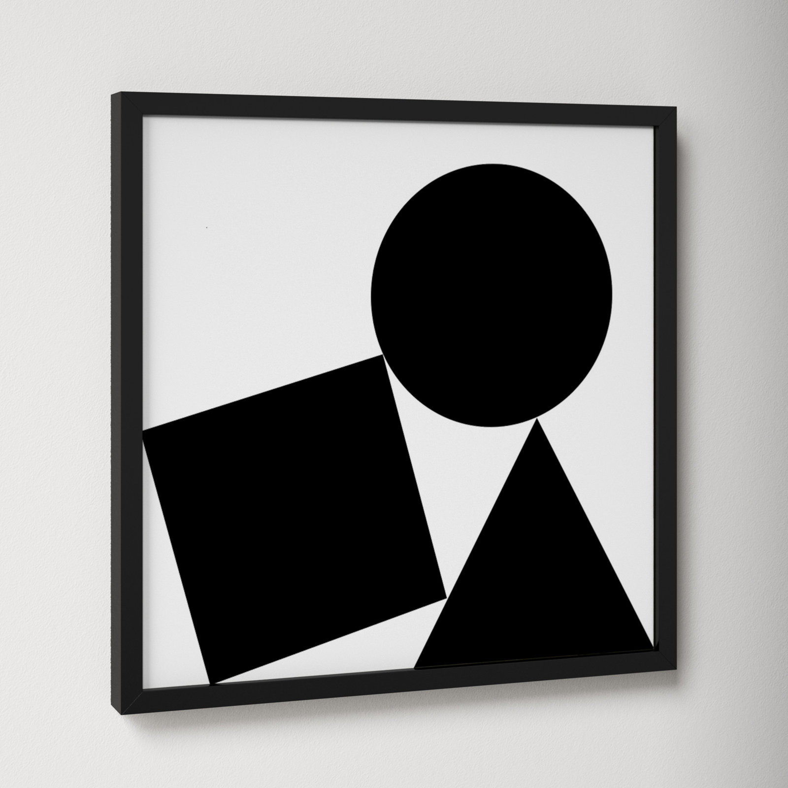 Shapes Stack, Black Framed, 16" H x 16" W