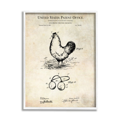 Schéma de brevet de protection des yeux de poulet de style rétro par Karl Hronek - reproduction