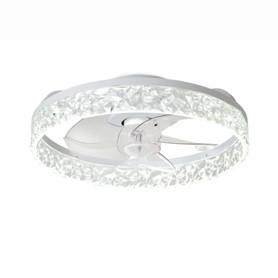 Ventilateur de plafond extra-plat Depuley 51 cm (20 po) avec éclairage, silencieux, application et télécommande, DEL 3 CCT à intensité variable, montage encastré pour chambre, blanc