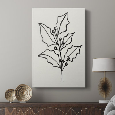Evergreen Ink I -Custom Wrapped Gallery Cavas