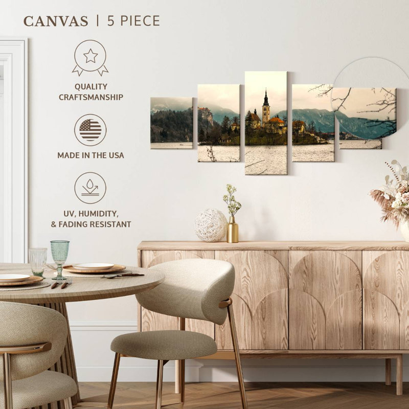 Beautiful Bled Island In Ljubljana Slovenia, 24" H x 55" W