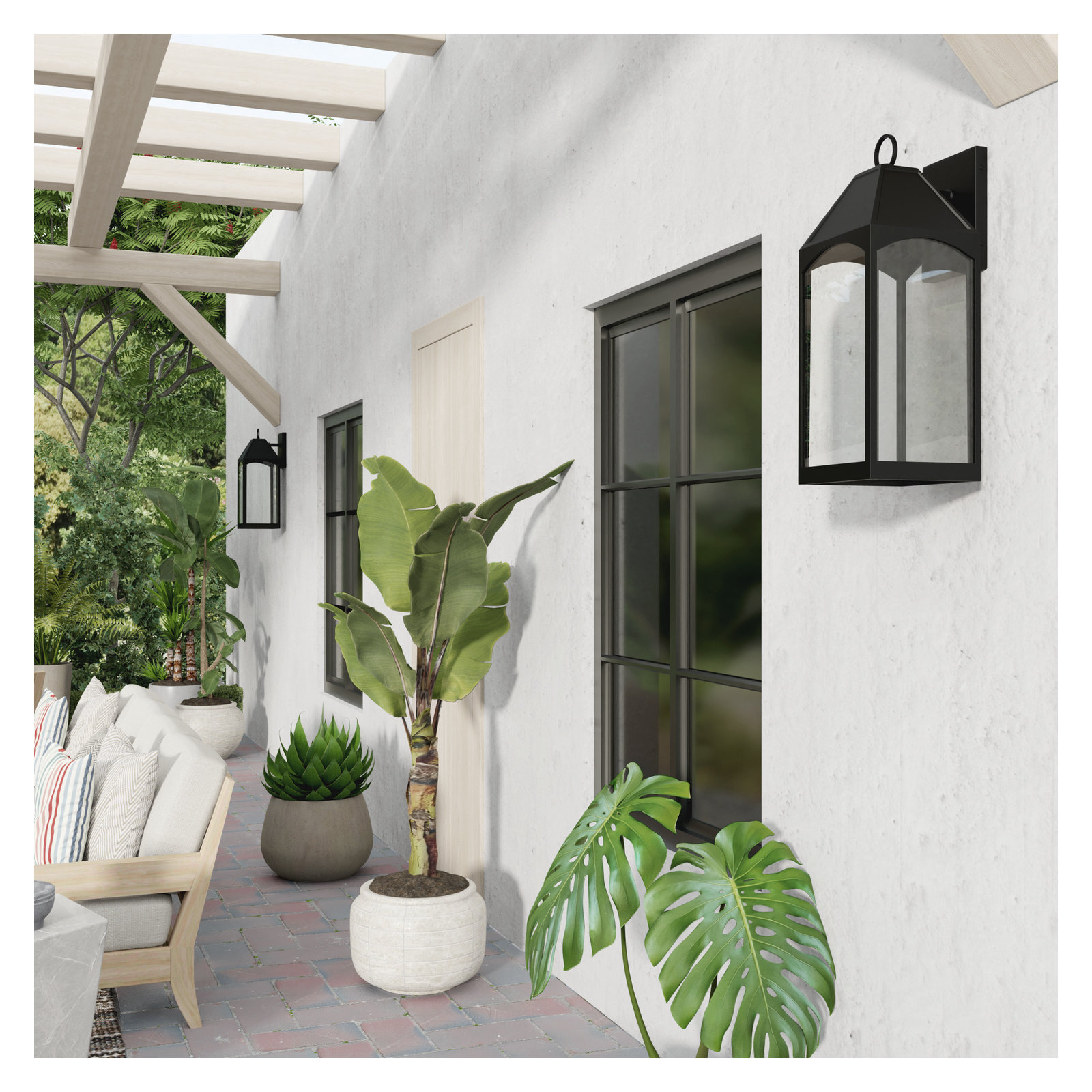 Adamsville Single Light Outdoor Wall Light, 26.25" H x 9.75" W x 11.5" D