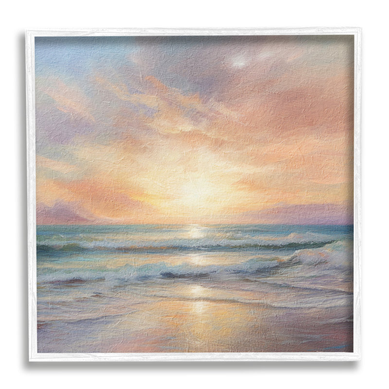 Highland Dunes Coastal Sunset Reflection, estampe numérique encadrée, conception par LSR Design Studio