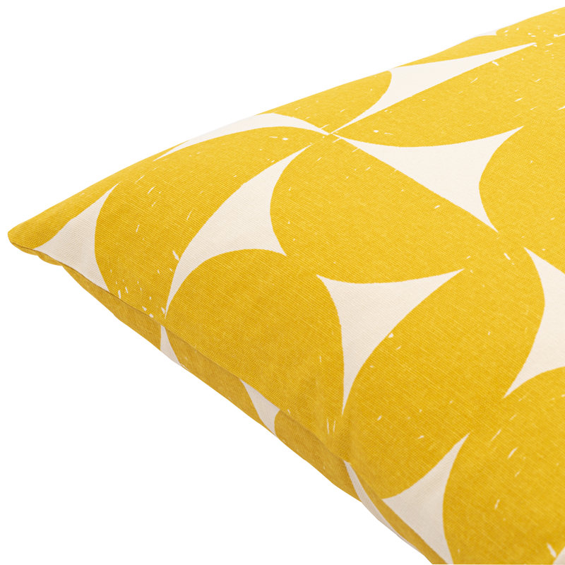 Housse de coussin Saritha Natur, 18 po x 18 po, Moutarde / beige