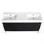 Meuble-lavabo autoportant 60 po avec double lavabo en résine, armoire de rangement avec portes à fermeture douce (ensemble KD)