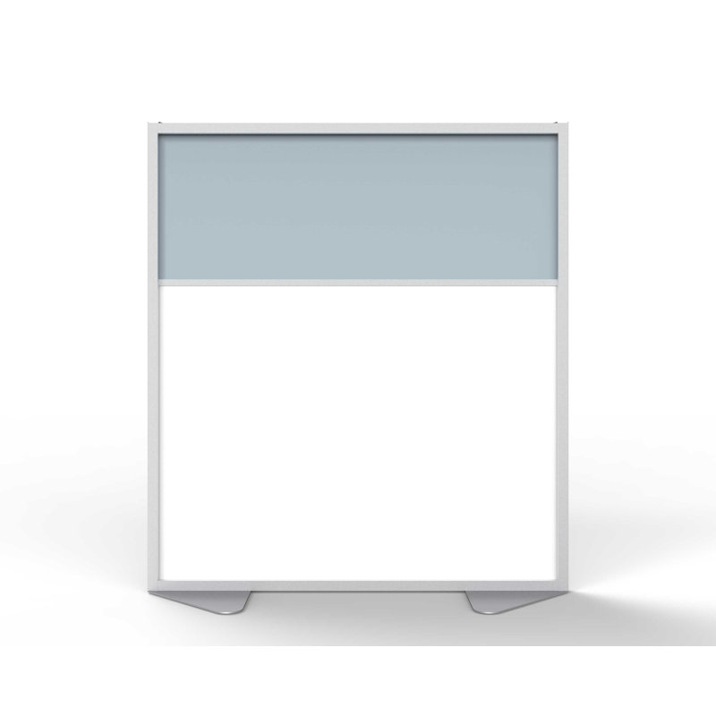 Paravent de plancher 1 panneau, H 54 po x l 48 po, Blanc/argenté