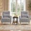 Ensemble de 3 fauteuils d'appoint rembourrés avec table d'appoint-1061221466
