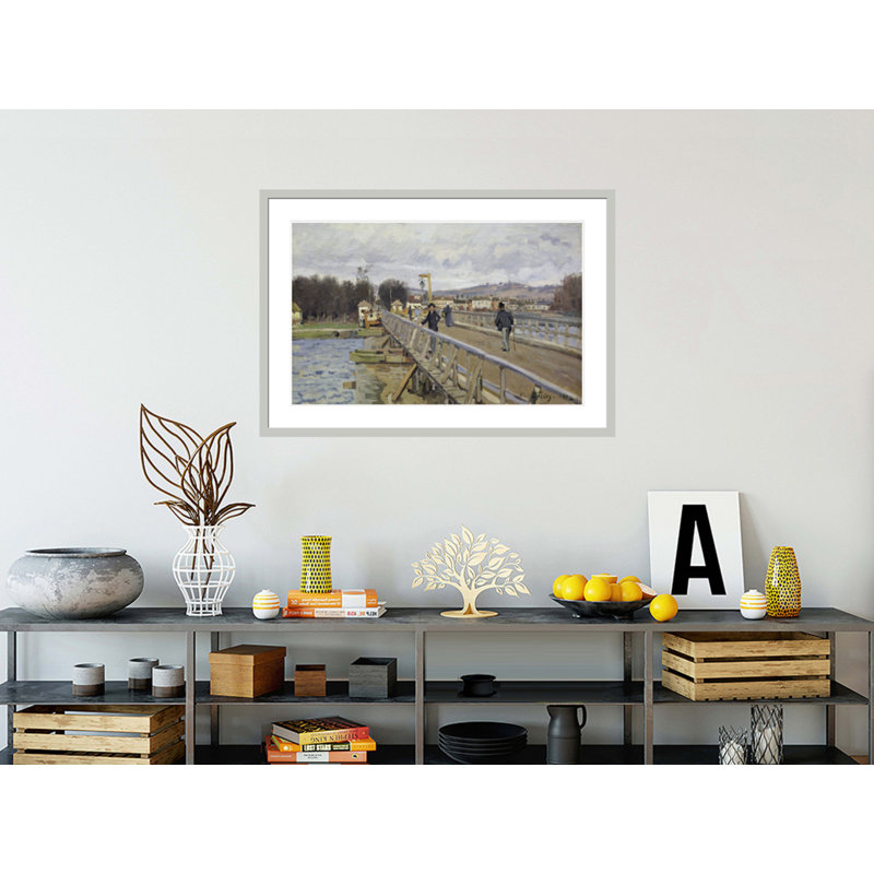 Passerelle à Argenteuil par Alfred Sisley, impression giclée sur cadre, H 28,8 po x l 41,5 po