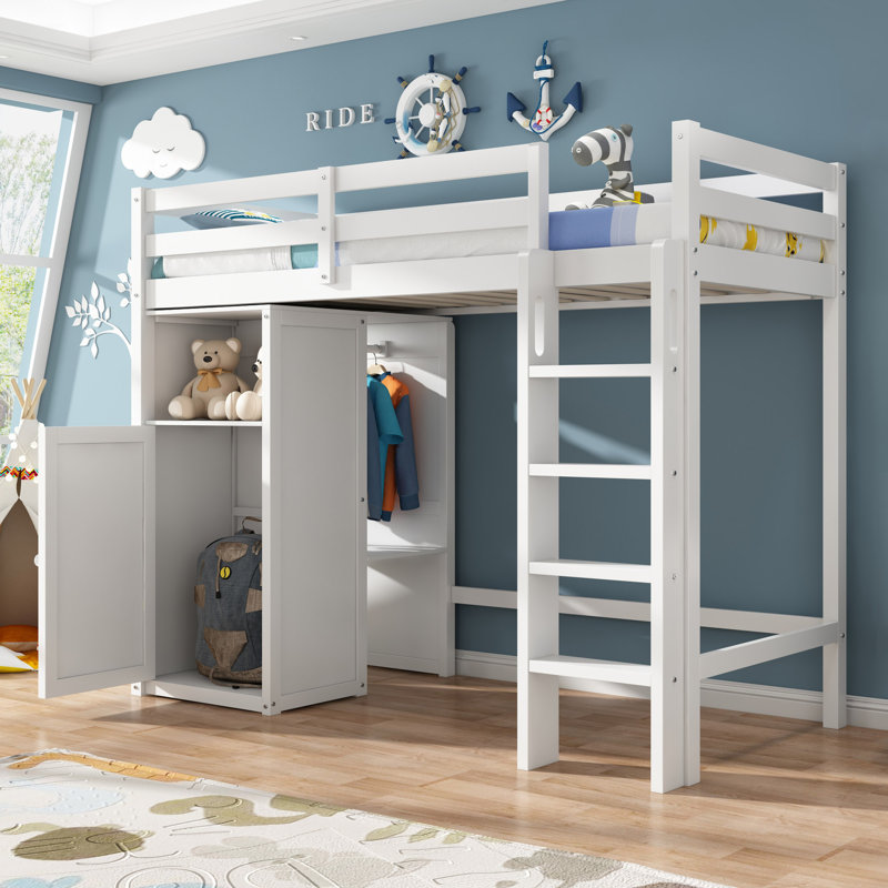 Vinesh Murphy Storage Bed, White