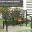 Banc de jardin en métal noir de 127 cm (50 po), siège de patio avec assise à lattes pour cour arrière, piscine, pelouse. Stable et résistant aux intempéries, ergonomique, facile à nettoyer occasionnellement. Confortable.