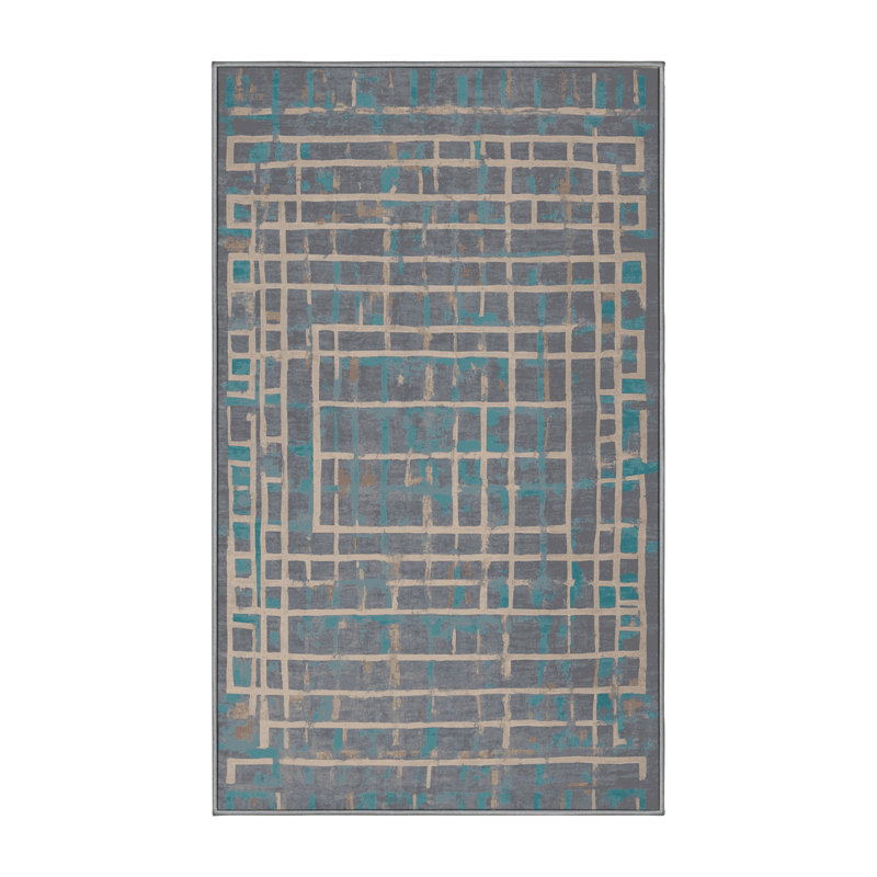 Tapis gris lavable à la machine