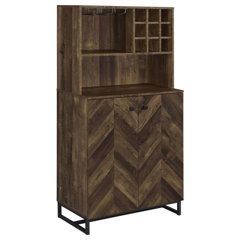 Harlie Rustic Oak 2-doors Wine Cabinet
