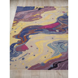Solara hand-tufted New Zealand Wool/Viscose Purple/Yellow/Multi Area Rug