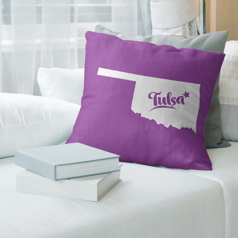 Housse de coussin carré en lin, Tulsa, 26 po x 26 po, Violet