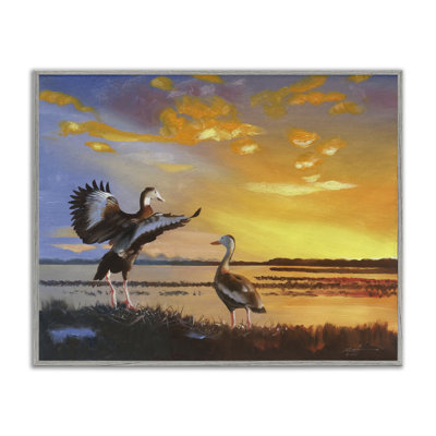 «Beach Birds at Sunset», estampe numérique encadrée par D. Rust