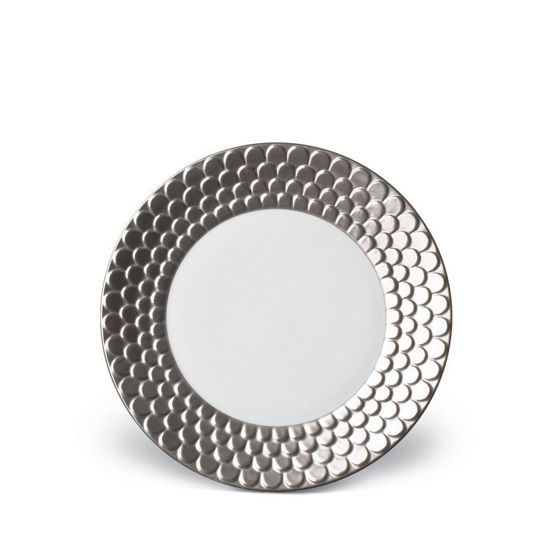 Aegean Platinum Sculpted Dessert Plate