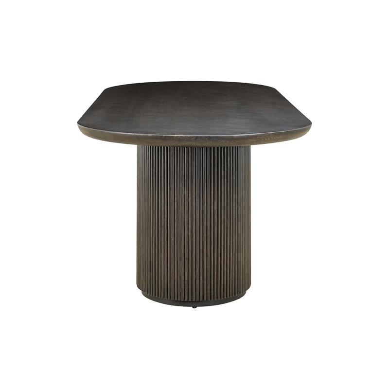 Dining Table Oval Dining Table, Dark Coffee, 30"H x 110"L x 39"W