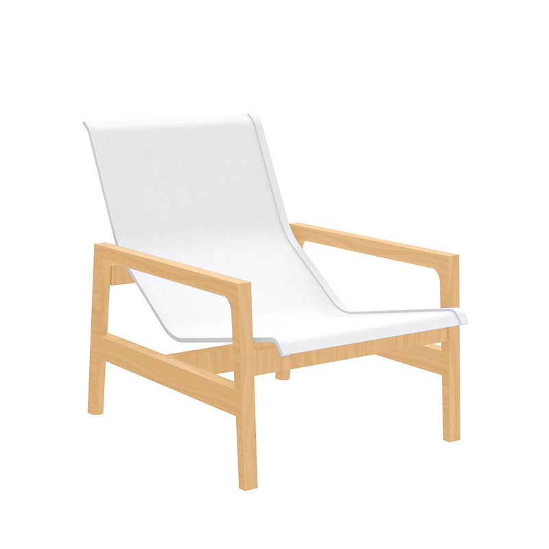 Seashore Easy Chair Natural Wood W/ White Sling, Natural