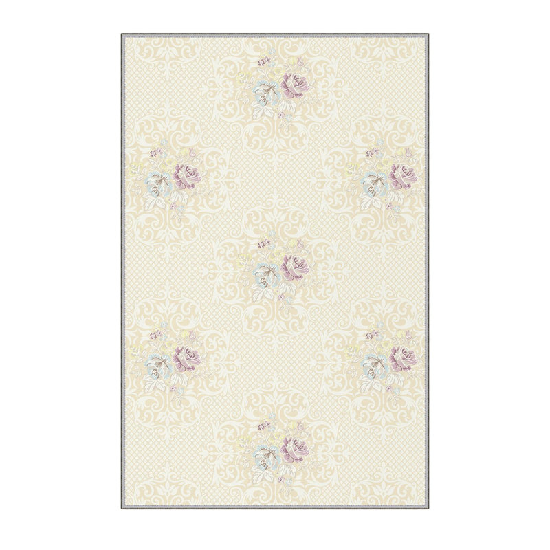 Premium Polyester Area Rug (5.2 x 7.5 ft), 1% Antibacterial, Non-Slip Underside, .3 in Pile Height | Machine Washable, 3D Digital Print, Durable Woven Carpet | Ideal for Living Room, Bedroom & Dining Spaces