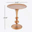 Petite petite table de bout ronde dorée, hauteur 29,3 po, décor métallique rétro