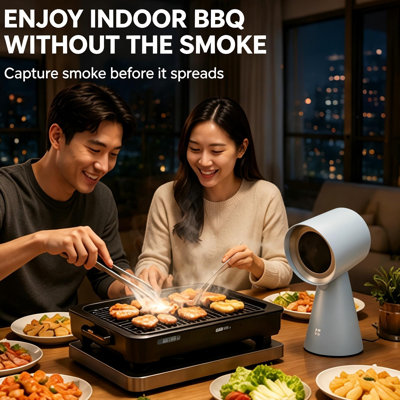 CIARRA Portable Range Hood, Tabletop Kitchen Smoke Extractor Fan with Detachable Filter & Oil Collection Cup, Ductless Ventilation for Indoor BBQ, Hot Pot, Apartment & RV Cooking